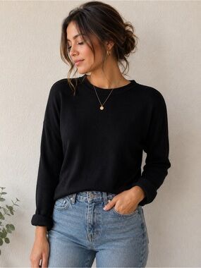 A New Day Black Knit Sweater XS Long Sleeve Crew Neck